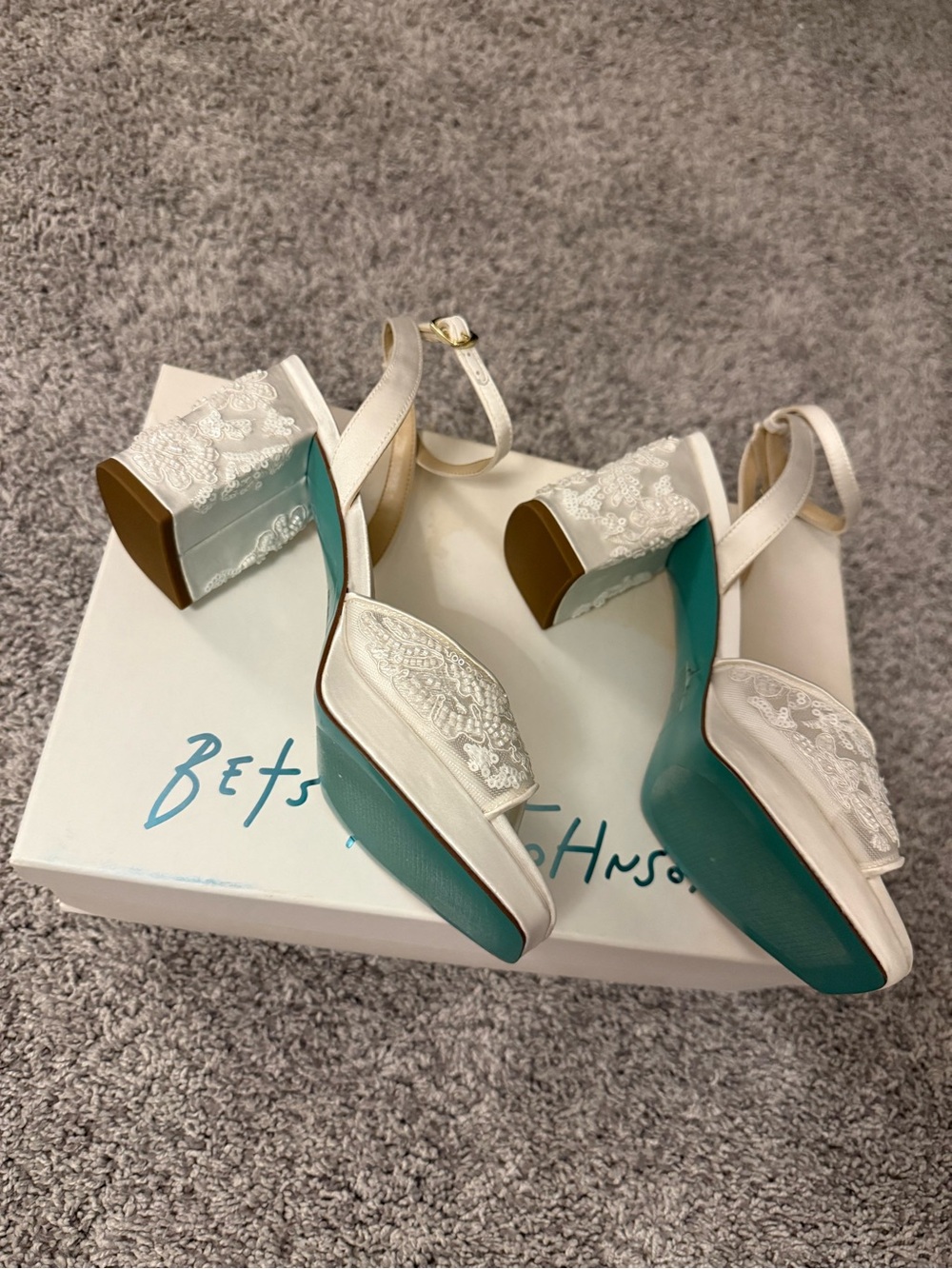 Betsey Johnson Junie Ivory Beaded Platform Heels | Bridal Heels | Size 6.5 - Picture 10 of 13